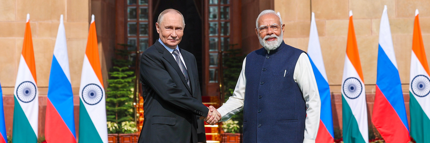 PM meets Russian President, Mr. Vladimir Putin at Hyderabad House, in New Delhi