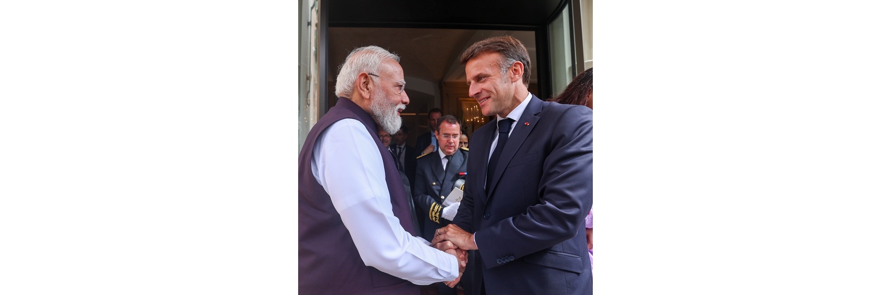 PM and the President of France, Mr. Emmanuel Macron visited the historic Villa Kérylos, in France.