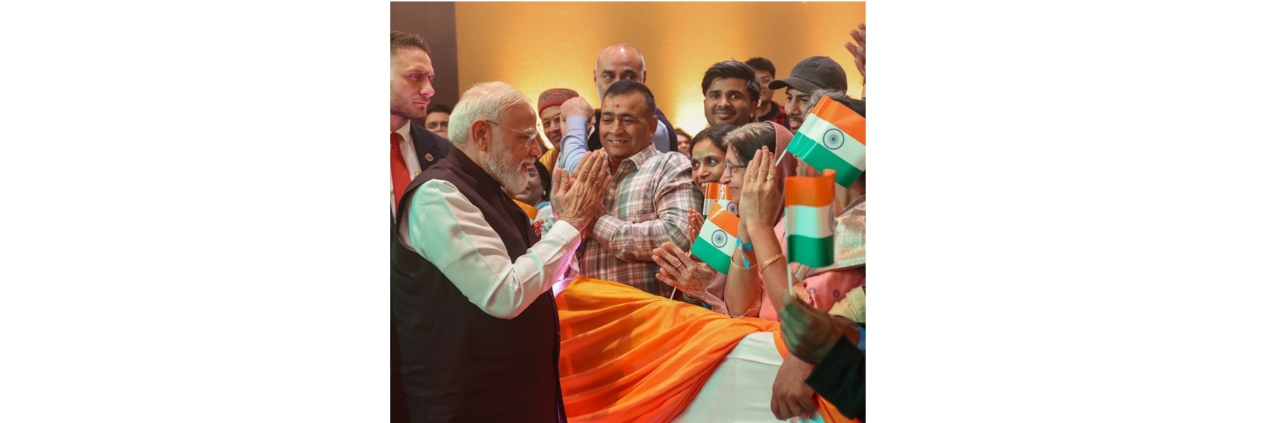 PM receives warm welcome by Indian Community on his arrival at Bratislava, in Slovakia.