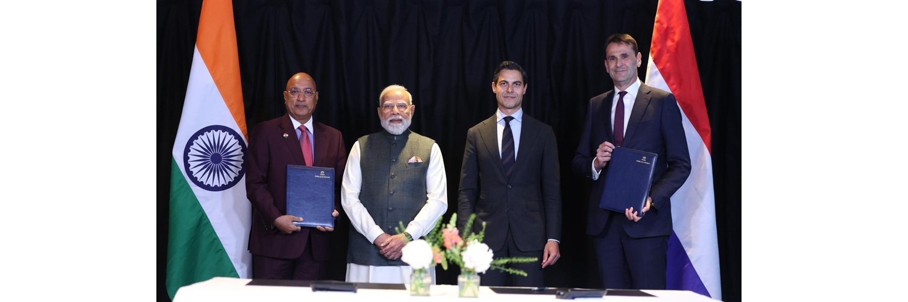 PM witnesses the ASML-Tata MoU signing ceremony, in Netherlands