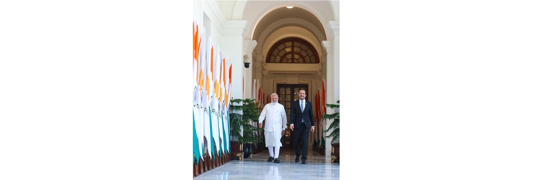  PM meets The President of the Republic of Cyprus, Mr. Nikos Christodoulides at Hyderabad House, in New Delhi