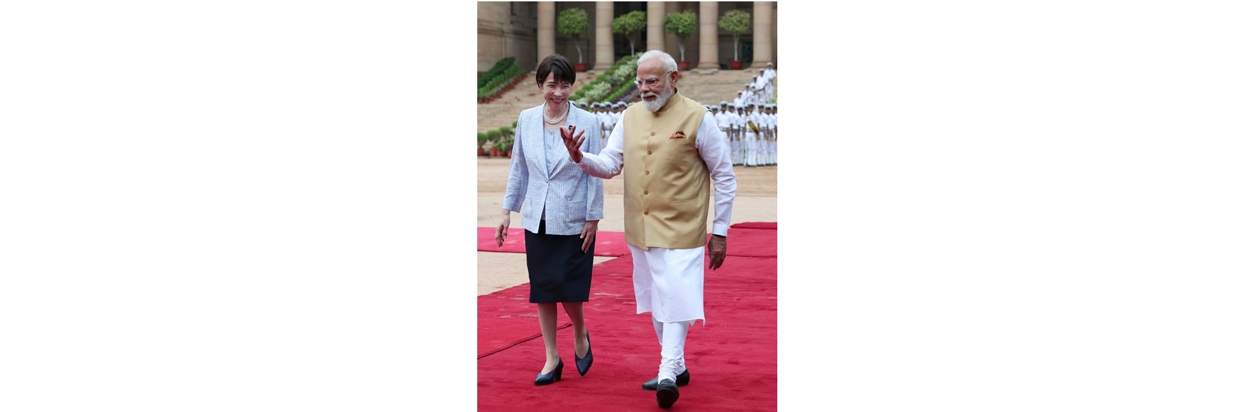 PM attends the Ceremonial Reception of the Prime Minister of Japan, Ms. Sanae Takaichi at Rashtrapati Bhavan, in New Delhi