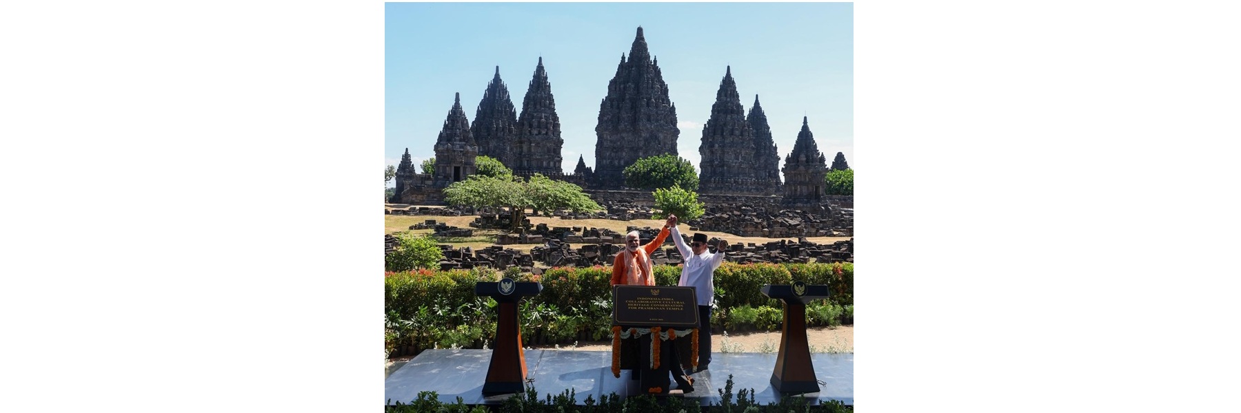 PM launches the conservation project of Prambanan Temple, in Indonesia