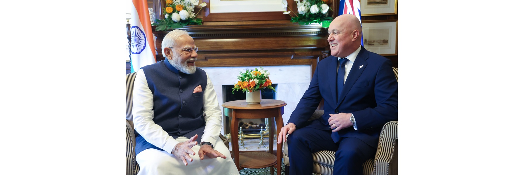 प्रधानमंत्री ने न्यूजीलैंड के प्रधानमंत्री श्री क्रिस्टोफर लक्सन के साथ ऑकलैंड, न्यूजीलैंड में द्विपक्षीय बातचीत की।