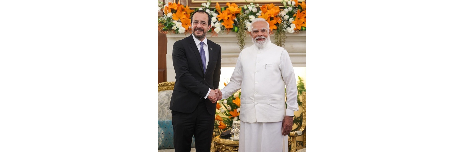  PM meets The President of the Republic of Cyprus, Mr. Nikos Christodoulides at Hyderabad House, in New Delhi