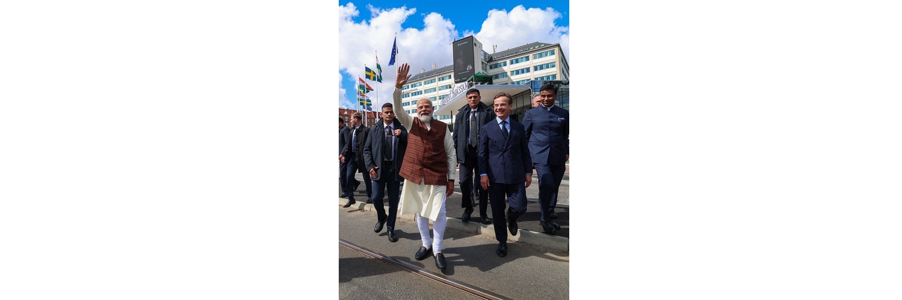 PM receives warm welcome by Indian Community, in Sweden