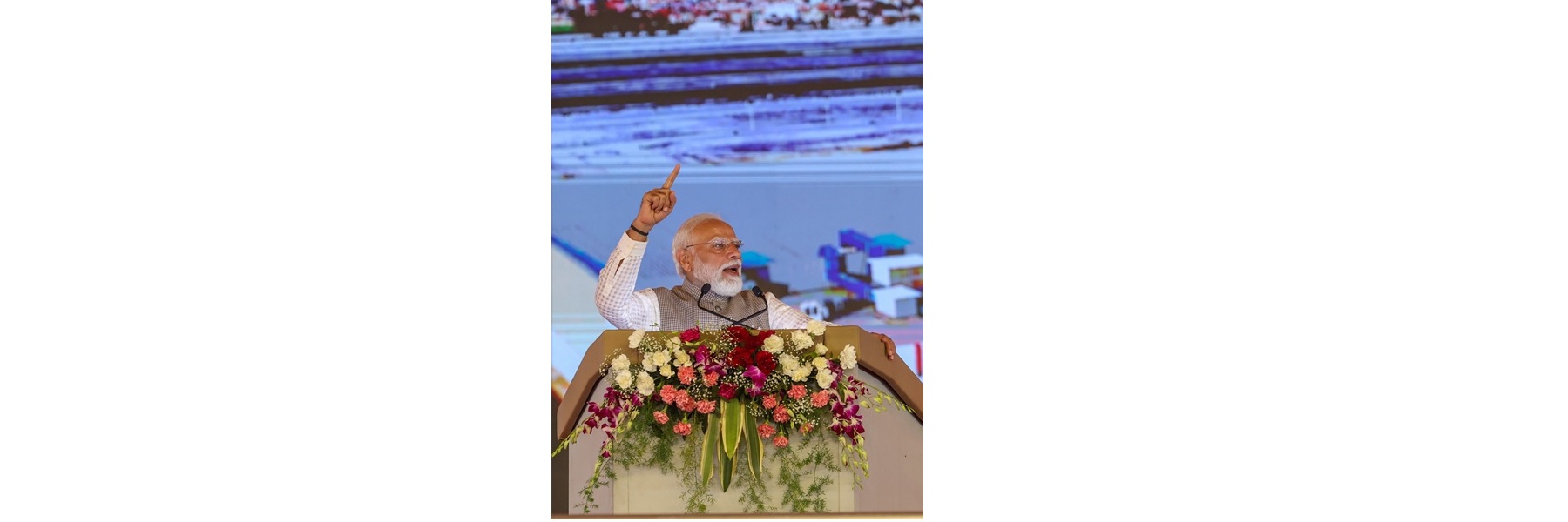 PM addressing at the inauguration ceremony of the Noida International Airport, in Uttar Pradesh