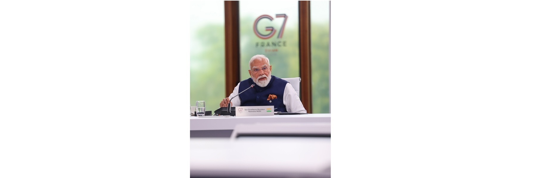 PM addressing the Outreach Session on “Forging new Partnerships and rebuilding international solidarity” on the sidelines of the G7 Summit, in Evian, France.