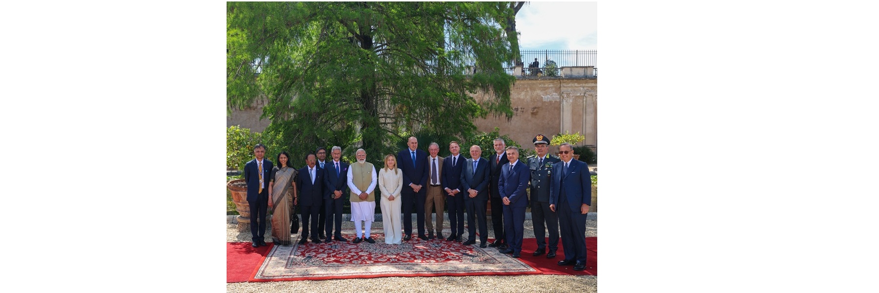 PM and the Prime Minister of Italy, Ms. Giorgia Meloni at the exchange of MoUs between India and Italy at Rome, in Italy
