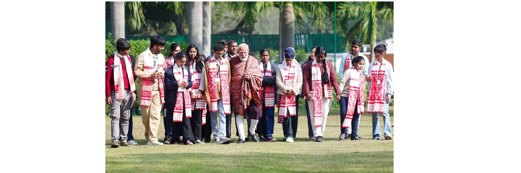 PM interacts with students on Pariksha Pe Charcha 2026 at 7, Lok Kalyan Marg in New Delhi