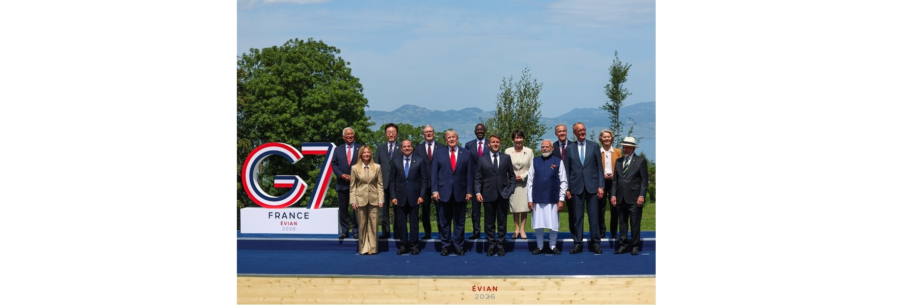 PM in a family photo with World leaders on the sidelines of the G7 Summit, in Evian, France. 