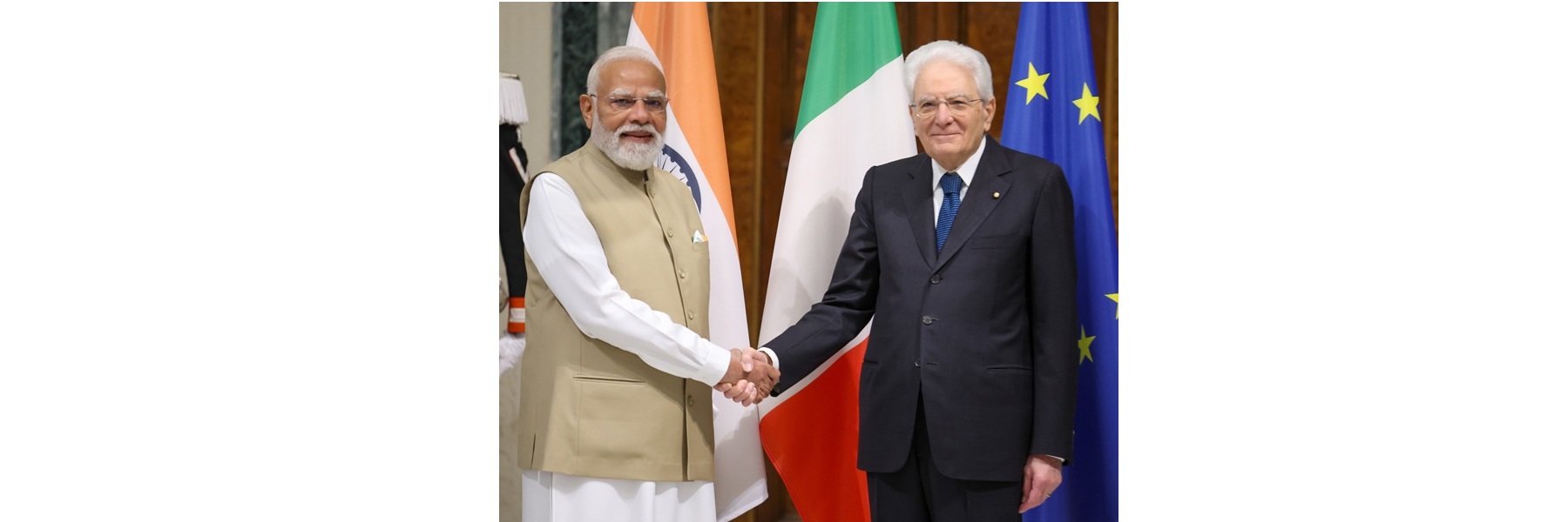 PM meeting with the President of Italy, Shri. Sergio Mattarella at Rome, in Italy
