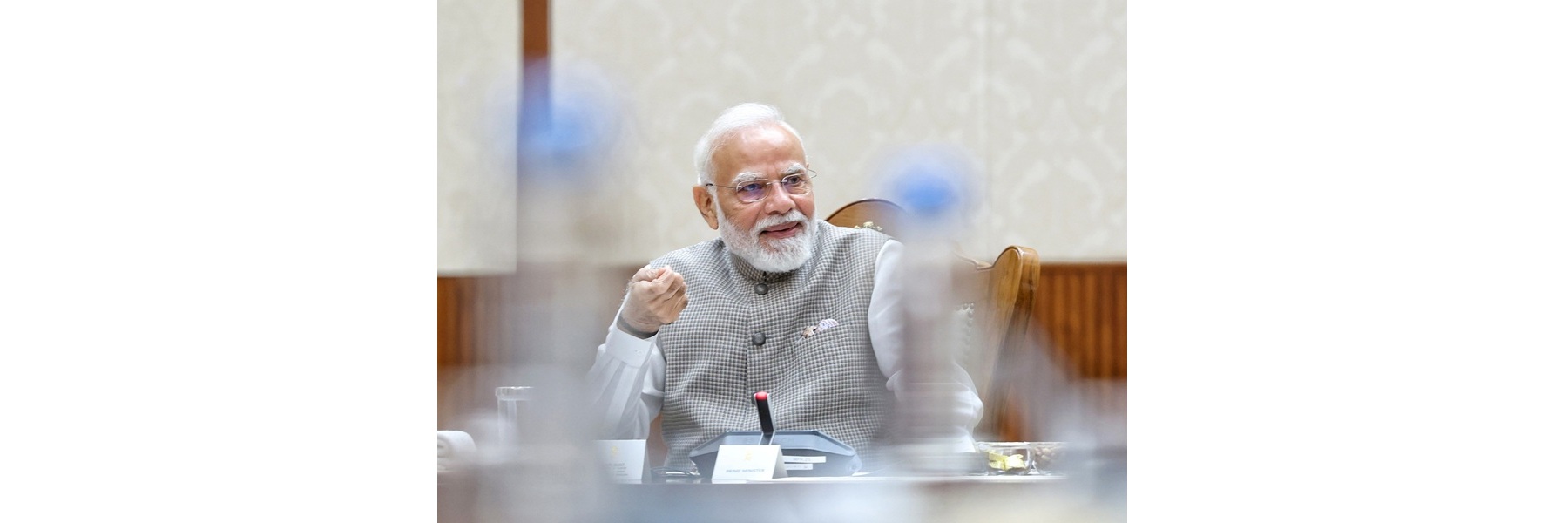 PM interaction with Global System for Mobile Communications Association (GSMA) Board members at Seva Teerth, in New Delhi. 