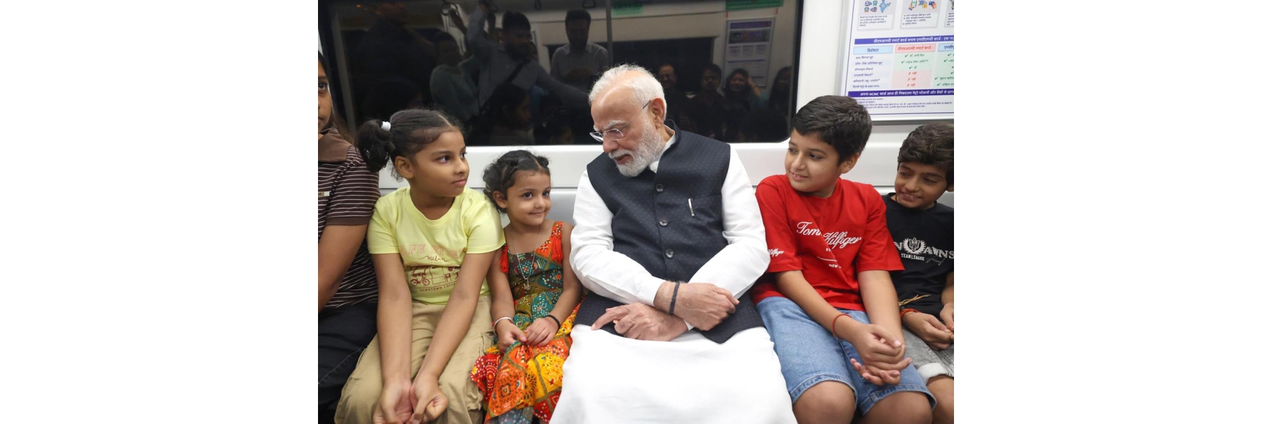 PM travels by Delhi Metro, in New Delhi