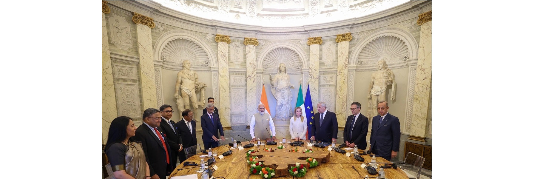 PM holds bilateral engagements with the Prime Minister of Italy, Ms. Giorgia Meloni at Rome, in Italy