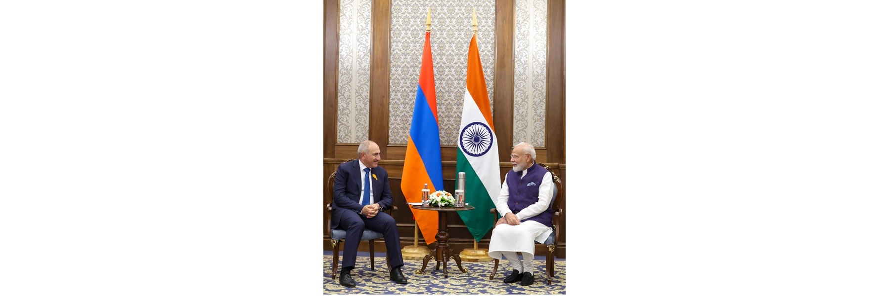 PM holds a bilateral meeting with the Prime Minister of the Republic of Armenia, Mr. Nikol Pashinyan on the sidelines of the SCO Summit in Bishkek, Kyrgyzstan