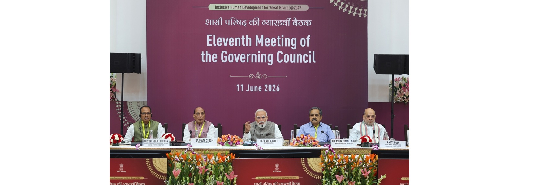 PM Chairs 11th NITI Aayog Governing Council Meeting, in New Delhi 