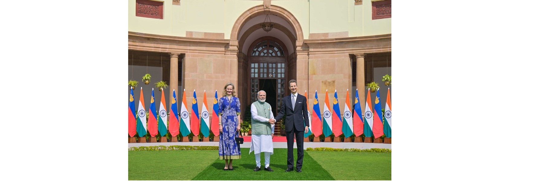 PM meets the H.S.H. Hereditary Prince Alois of Liechtenstein at Hyderabad House, in New Delhi.